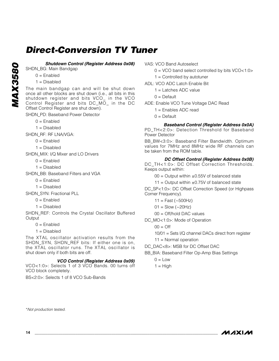 Max3580 direct-conversion tv tuner | Rainbow Electronics MAX3580 User Manual | Page 14 / 21