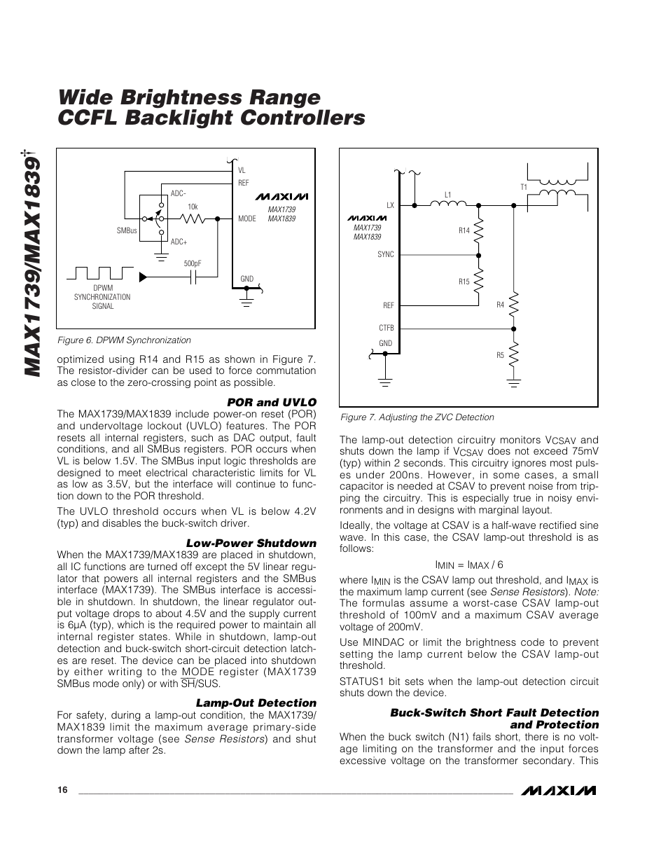 Wide brightness range ccfl backlight controllers | Rainbow Electronics MAX1839 User Manual | Page 16 / 26