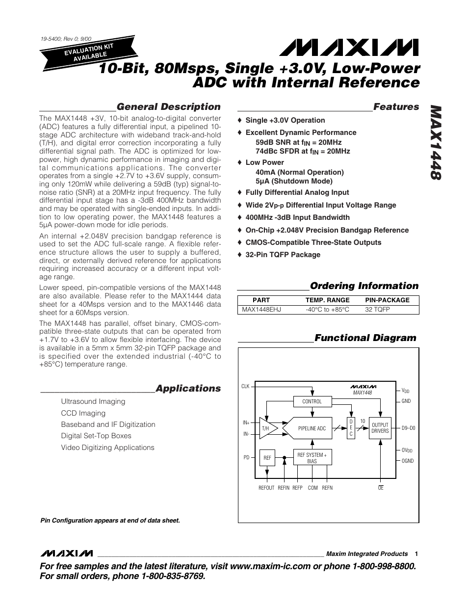 Rainbow Electronics MAX1448 User Manual | 18 pages