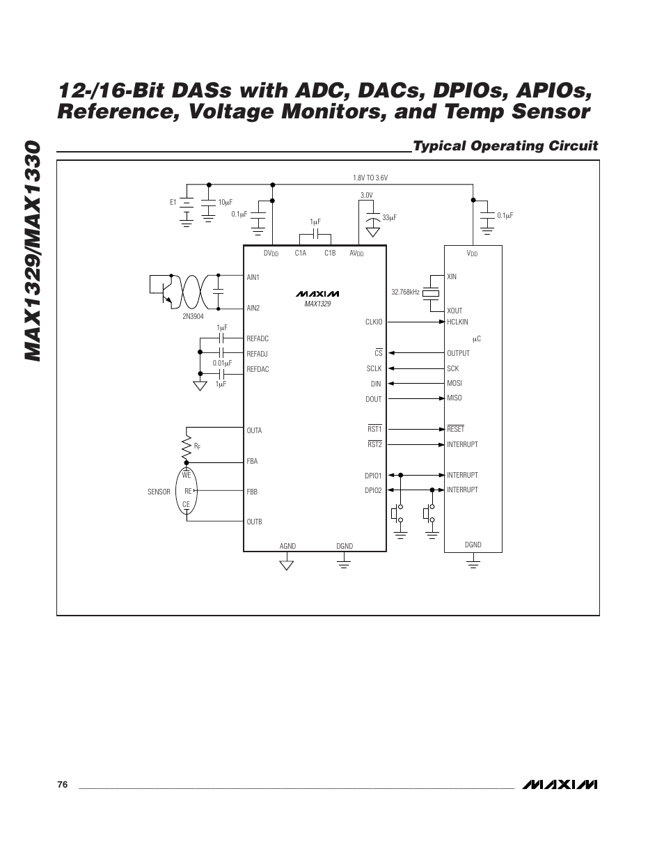 Typical operating circuit | Rainbow Electronics MAX1329 User Manual | Page 76 / 78