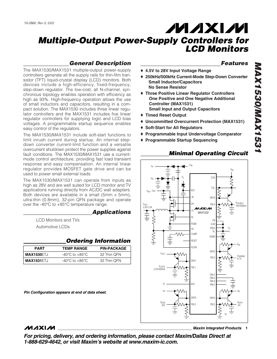 Rainbow Electronics MAX1531 User Manual | 33 pages