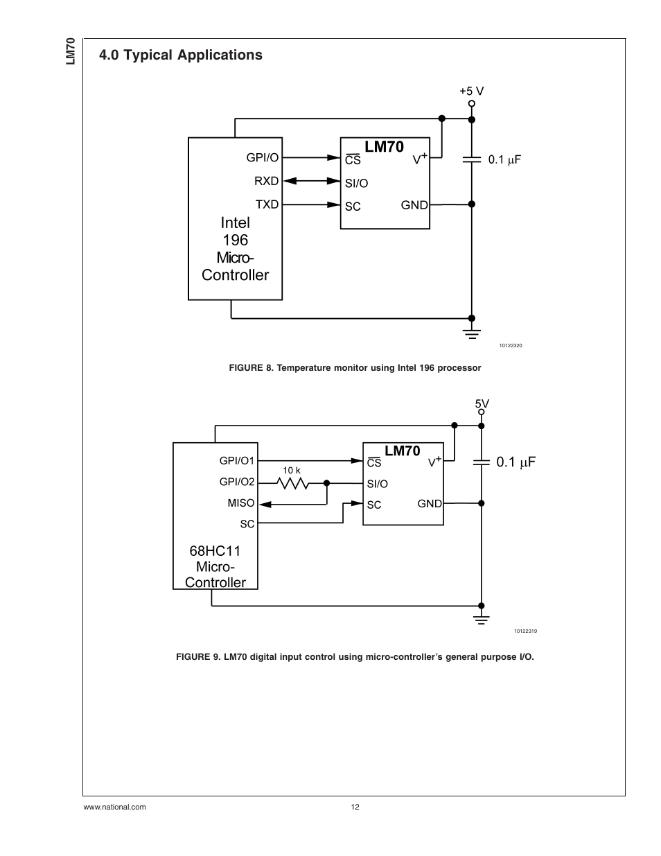 0 typical applications, Lm70 | Rainbow Electronics LM70 User Manual | Page 12 / 14