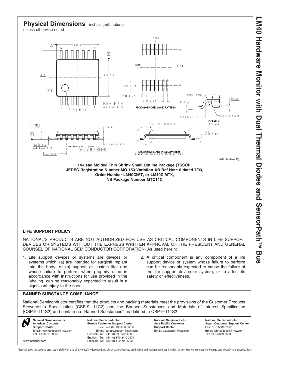 Physical dimensions | Rainbow Electronics LM40 User Manual | Page 27 / 27