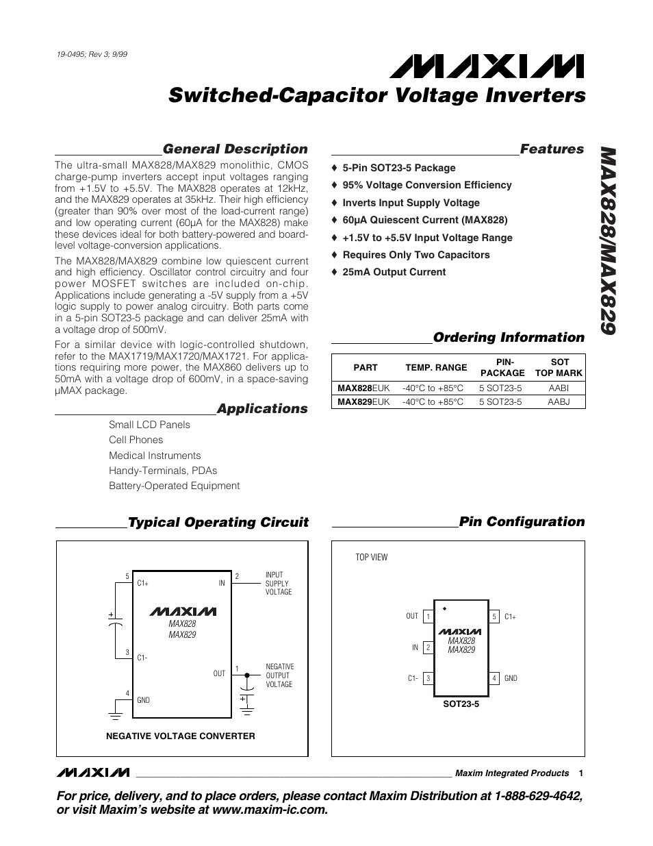 Rainbow Electronics MAX829 User Manual | 8 pages