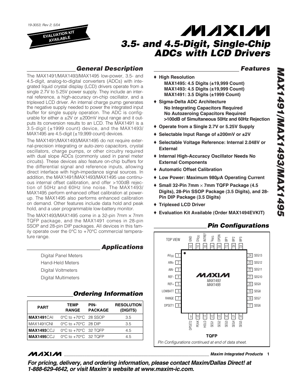 Rainbow Electronics MAX1495 User Manual | 25 pages