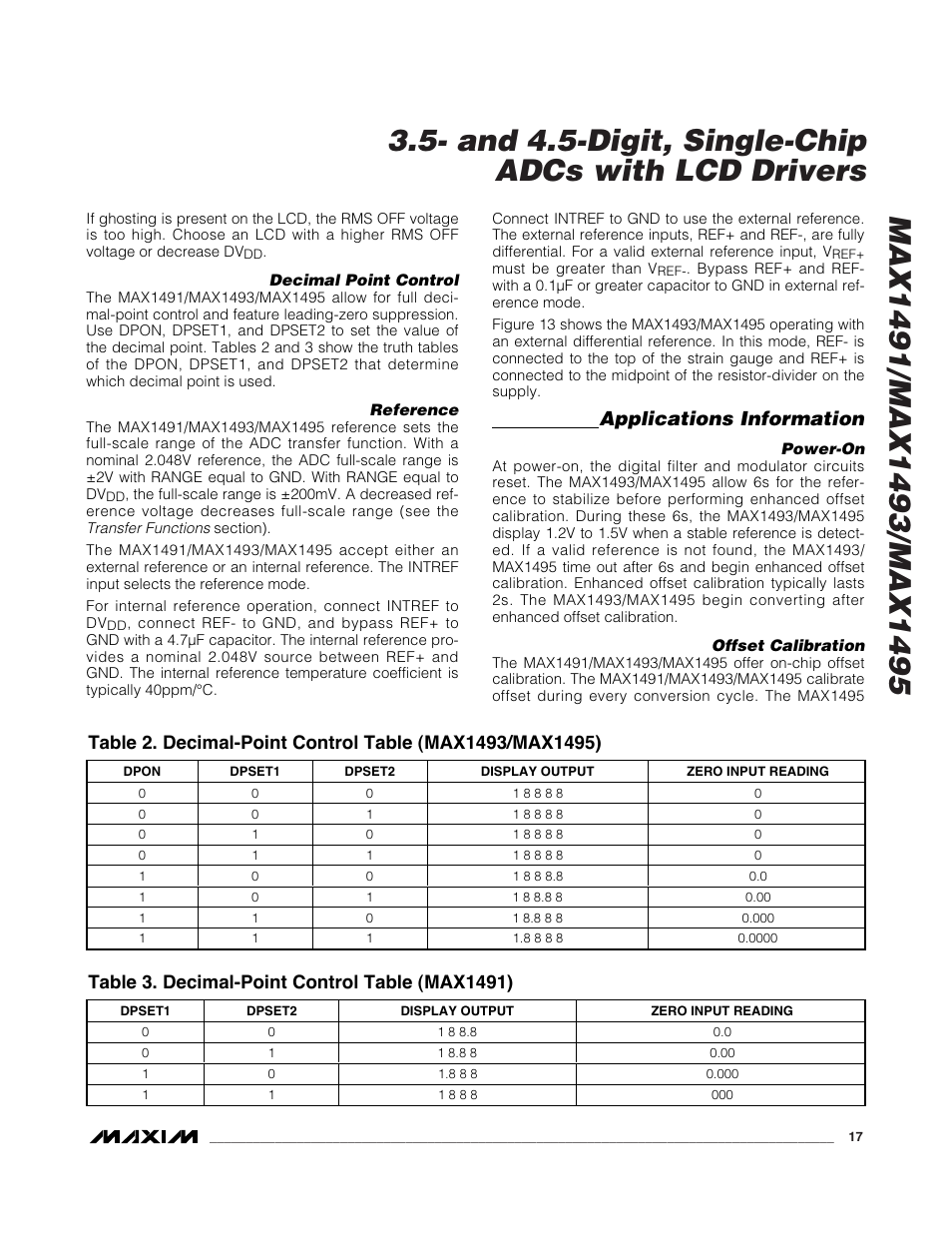 Applications information | Rainbow Electronics MAX1495 User Manual | Page 17 / 25