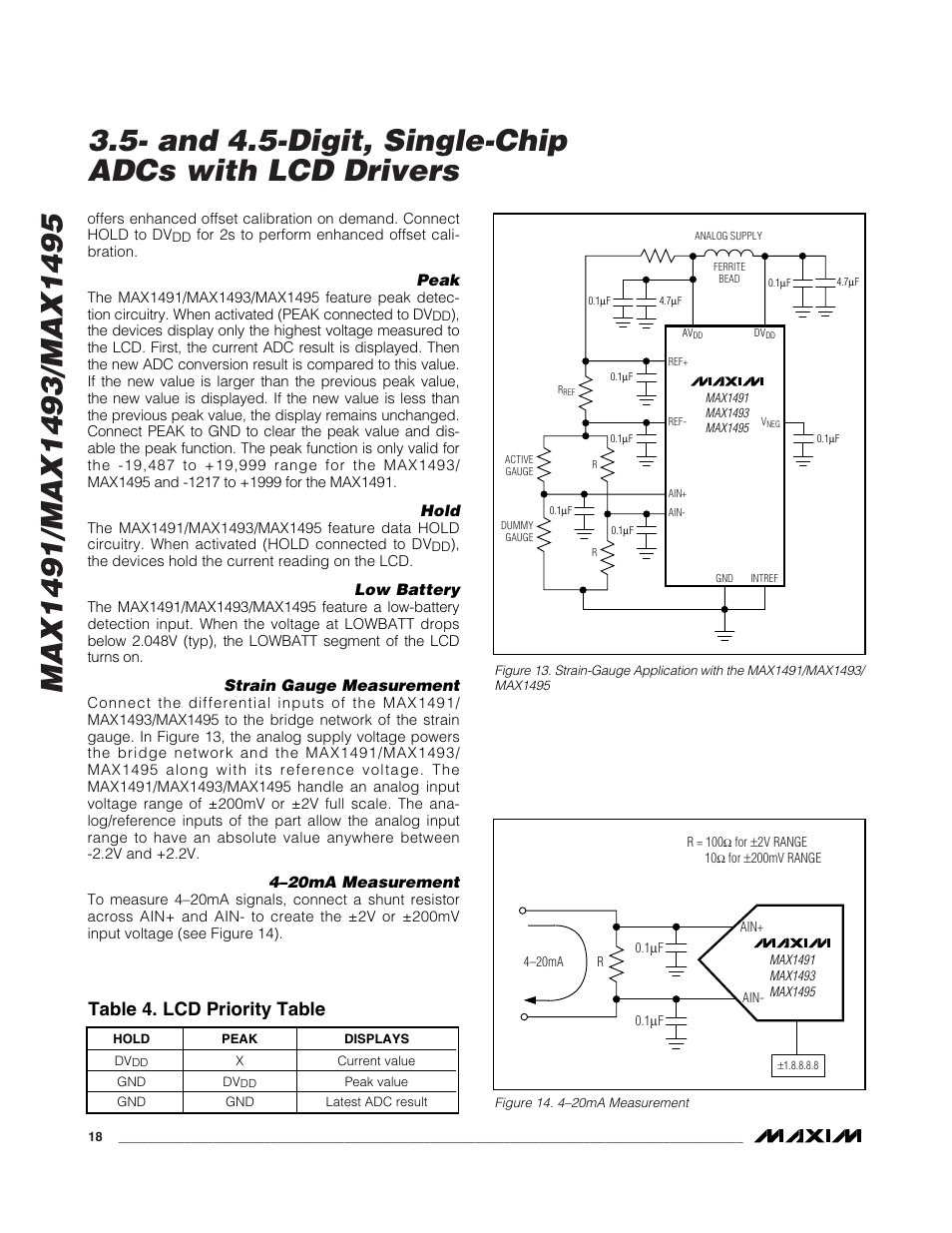 Table 4. lcd priority table | Rainbow Electronics MAX1495 User Manual | Page 18 / 25