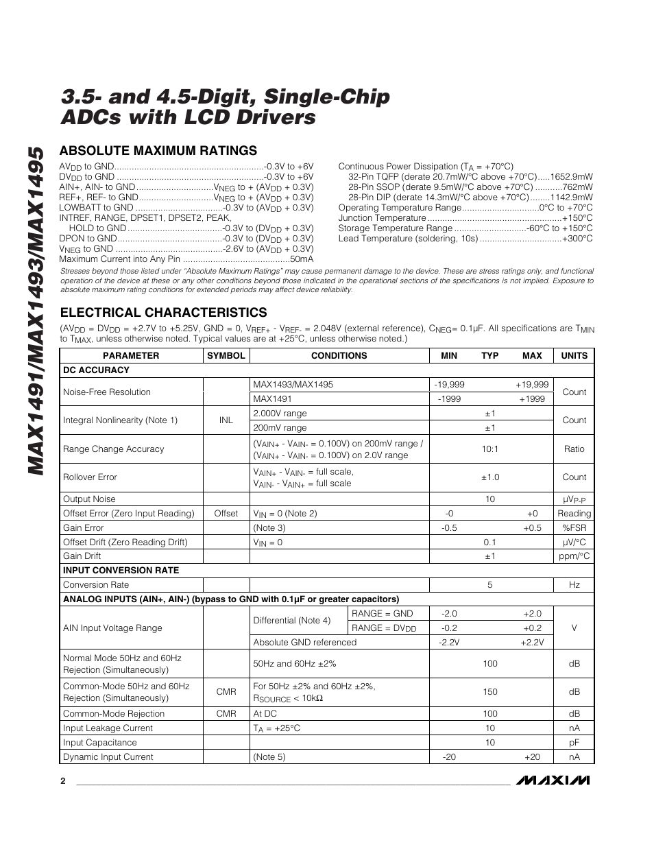 Rainbow Electronics MAX1495 User Manual | Page 2 / 25