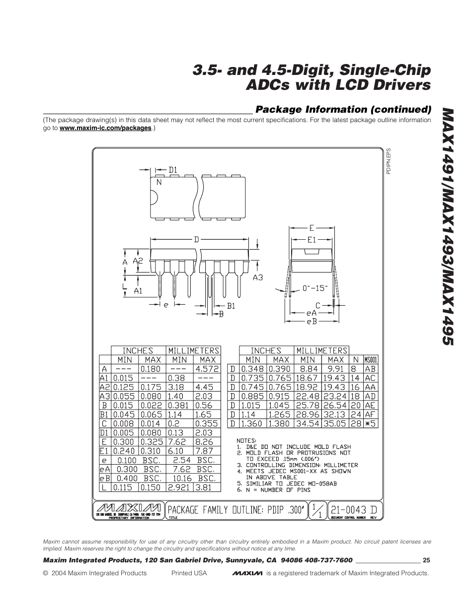 Rainbow Electronics MAX1495 User Manual | Page 25 / 25
