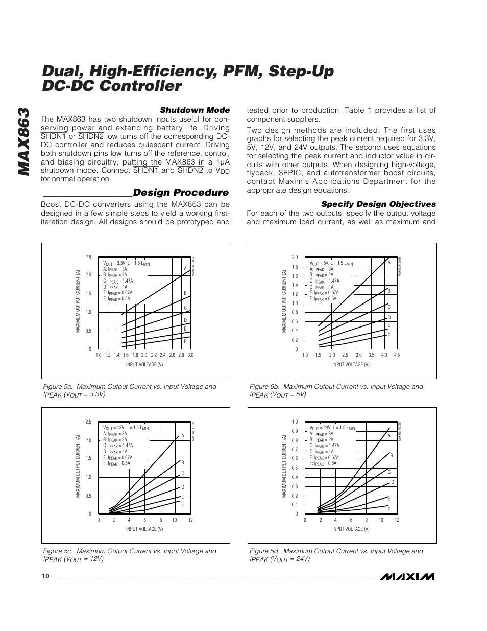 Design procedure, Shutdown mode, Specify design objectives | For normal operation | Rainbow Electronics MAX863 User Manual | Page 10 / 16