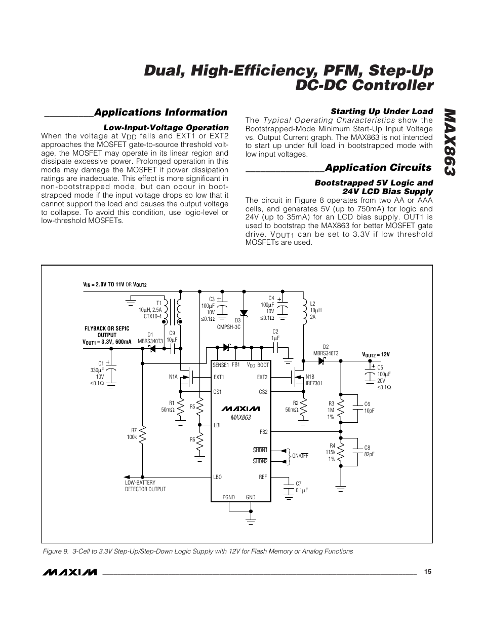 Applications information, Application circuits | Rainbow Electronics MAX863 User Manual | Page 15 / 16