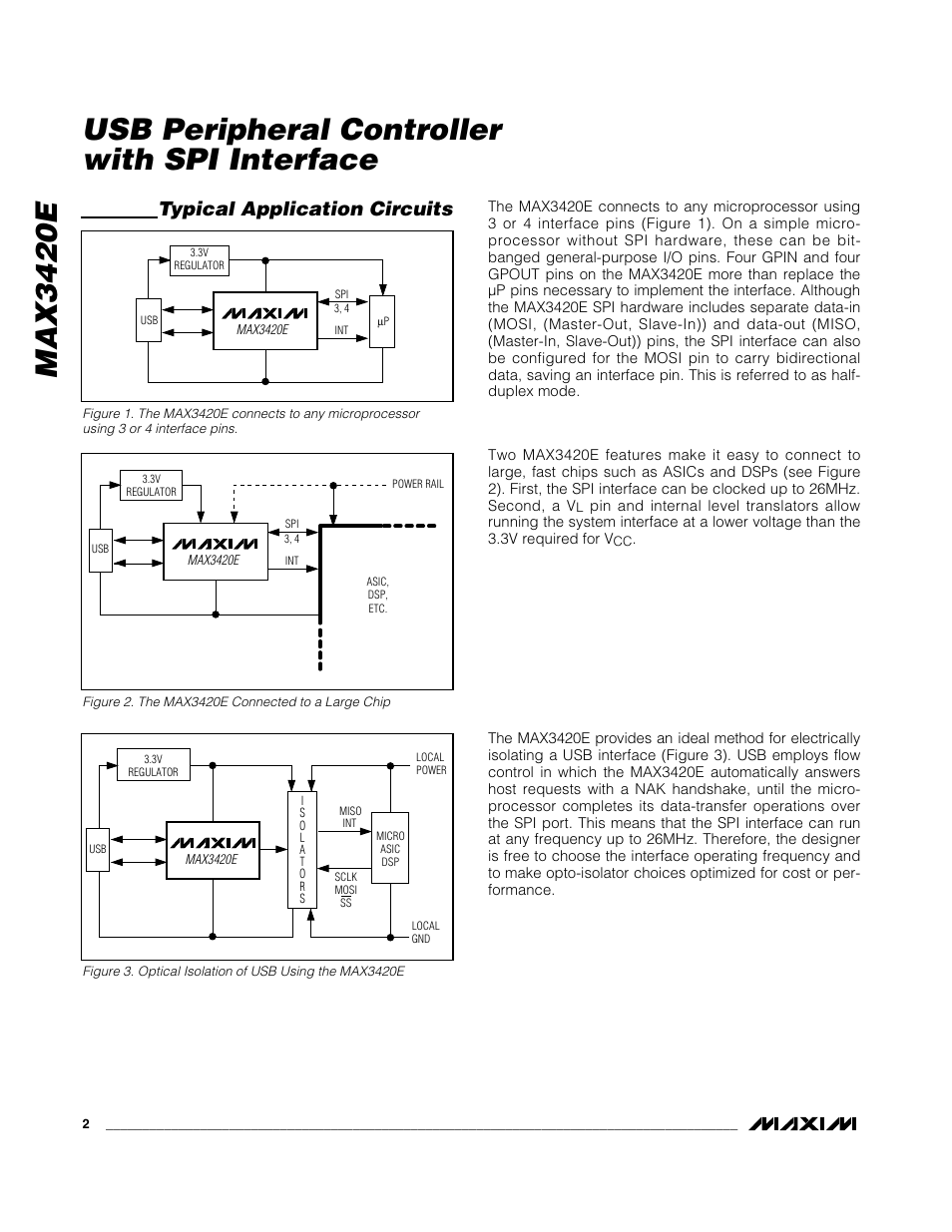 Typical application circuits | Rainbow Electronics MAX3420E User Manual | Page 2 / 23