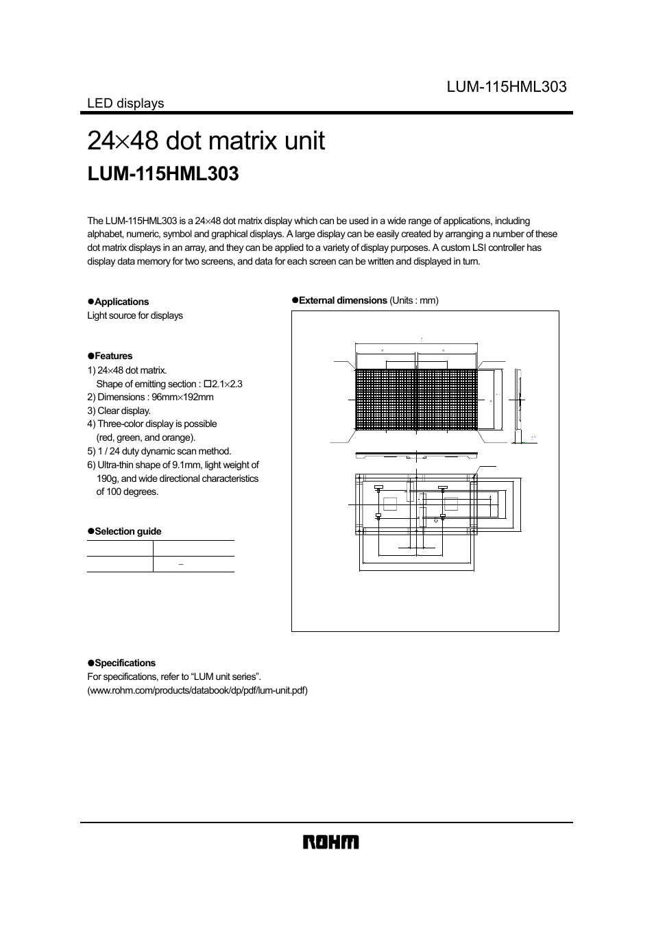 Rainbow Electronics LUM-115HML303 User Manual | 1 page