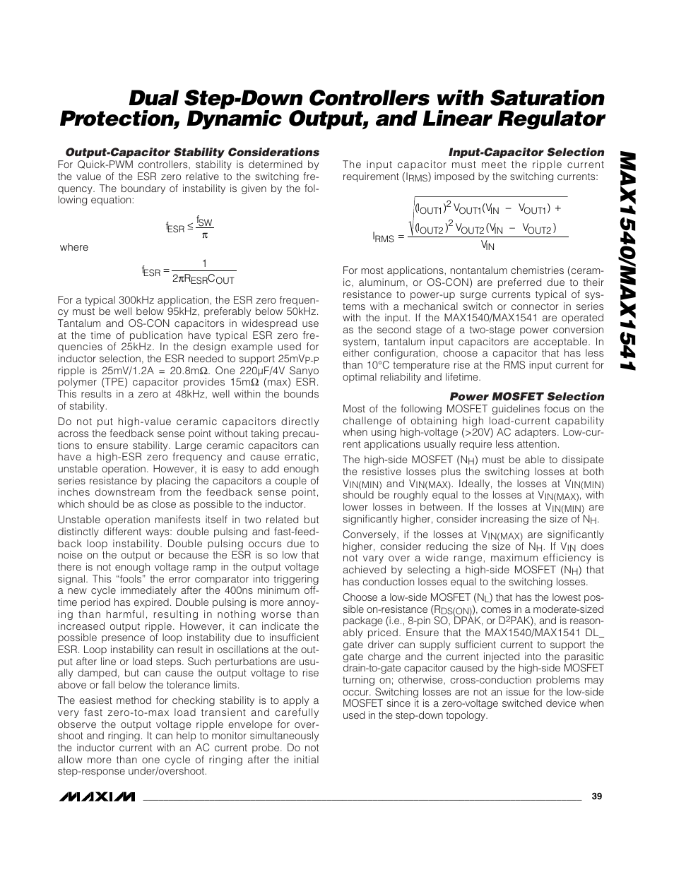 Rainbow Electronics MAX1541 User Manual | Page 39 / 49