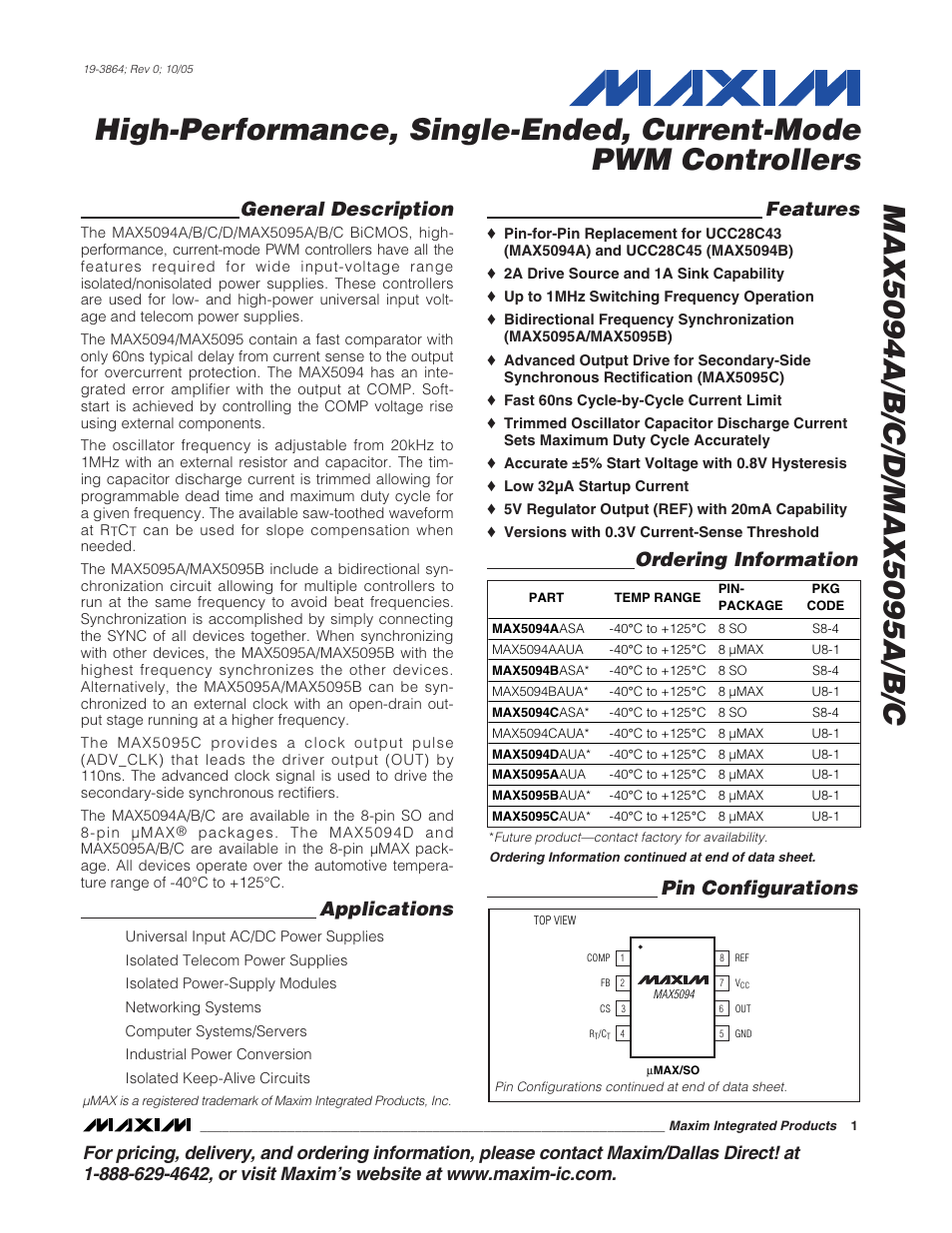 Rainbow Electronics MAX5095A User Manual | 22 pages