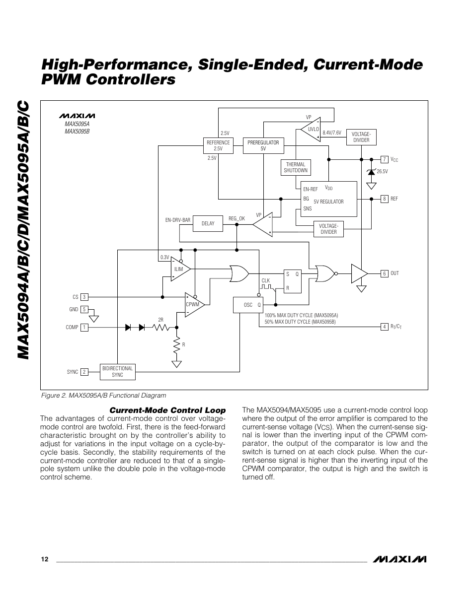 Current-mode control loop | Rainbow Electronics MAX5095A User Manual | Page 12 / 22
