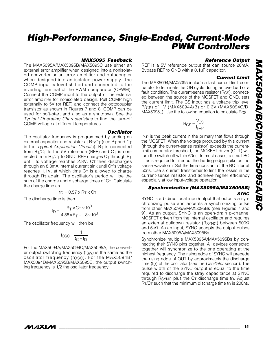 Rainbow Electronics MAX5095A User Manual | Page 15 / 22