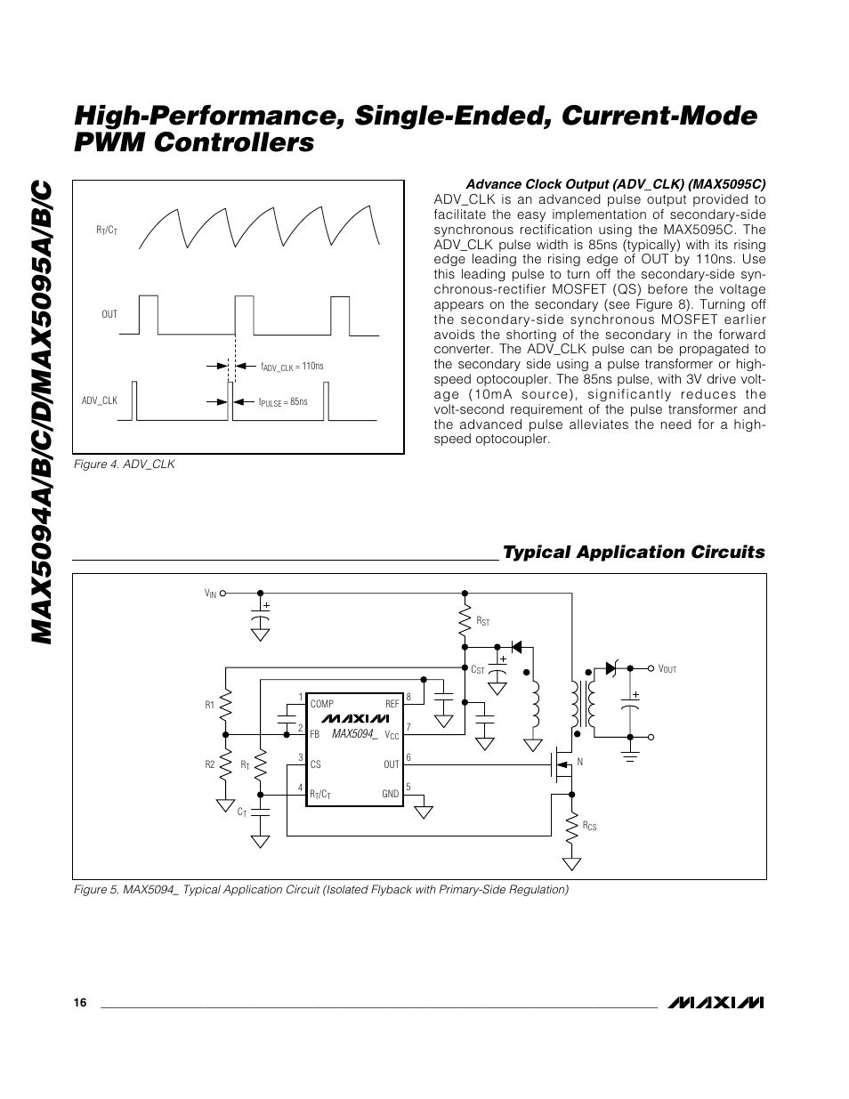 Typical application circuits | Rainbow Electronics MAX5095A User Manual | Page 16 / 22