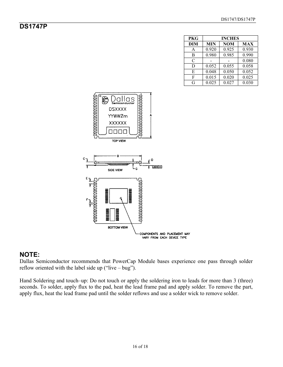 Ds1747p | Rainbow Electronics DS1747P User Manual | Page 16 / 18