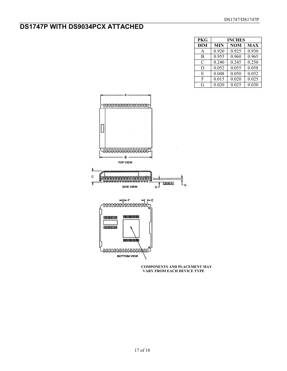 Rainbow Electronics DS1747P User Manual | Page 17 / 18