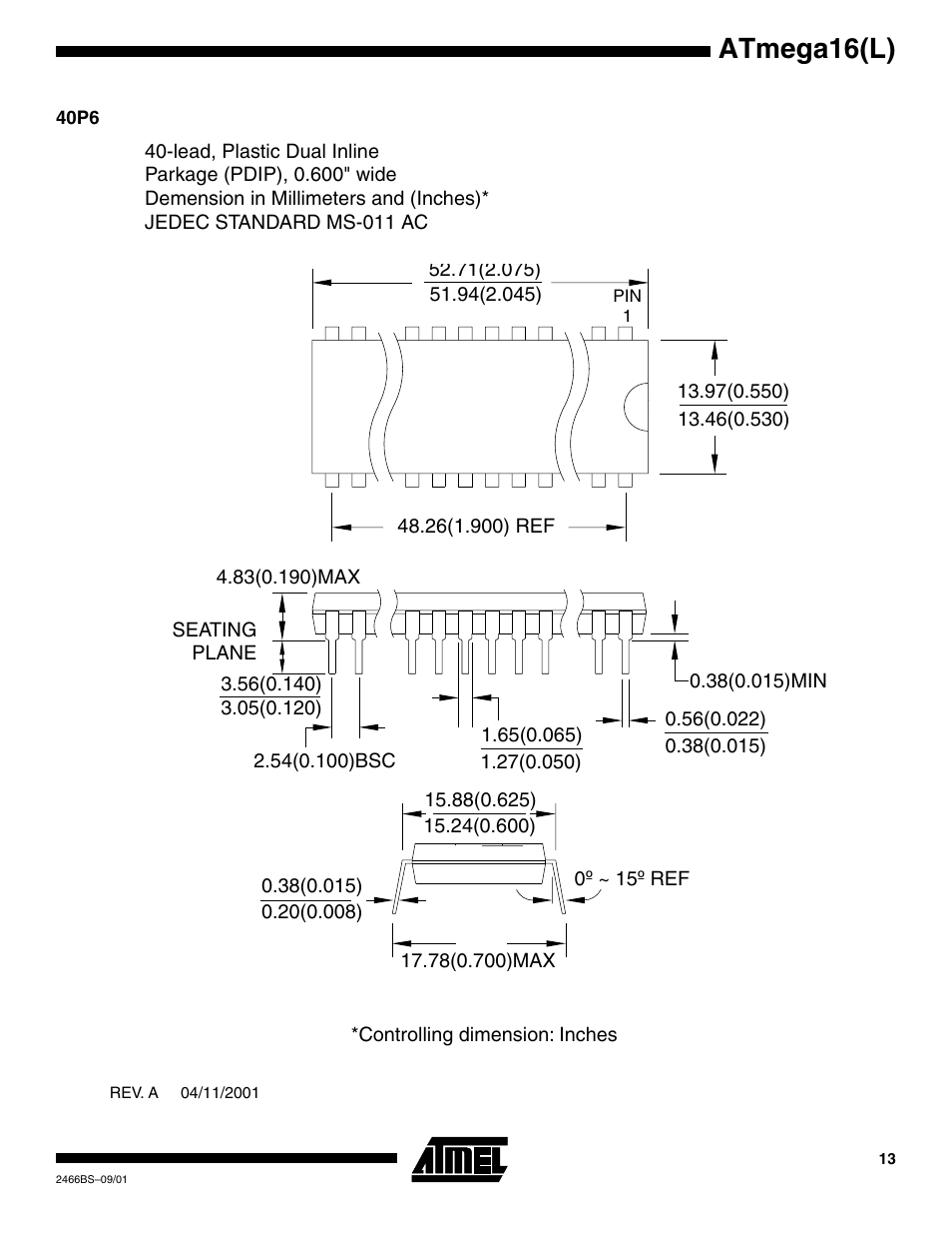 40p6, Atmega16(l) | Rainbow Electronics atmega16p User Manual | Page 13 / 14