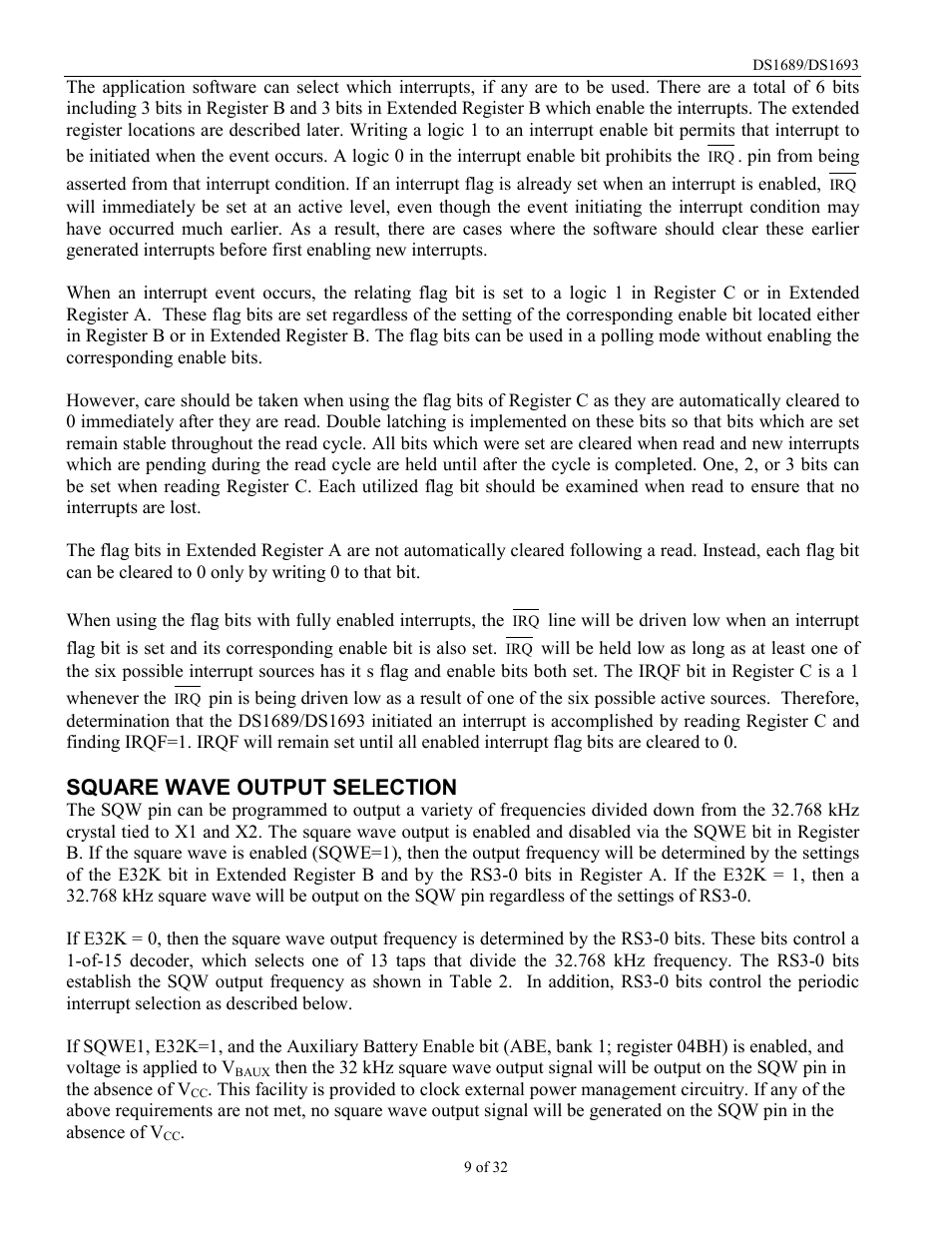 Square wave output selection | Rainbow Electronics DDS1693 User Manual | Page 9 / 32