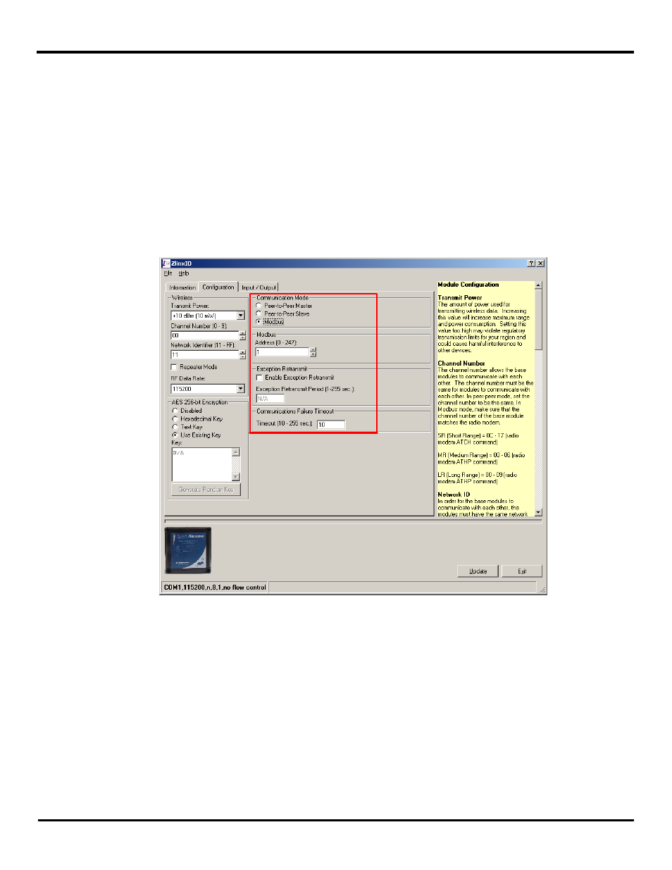 Modbus mode settings, 2 modbus mode settings | B&B Electronics ZXT9-IOA-KIT - Manual User Manual | Page 42 / 75