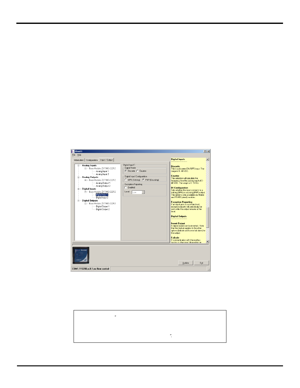 Input/output settings, Digital input configuration, 5 input/output settings | B&B Electronics ZXT9-IOA-KIT - Manual User Manual | Page 48 / 75