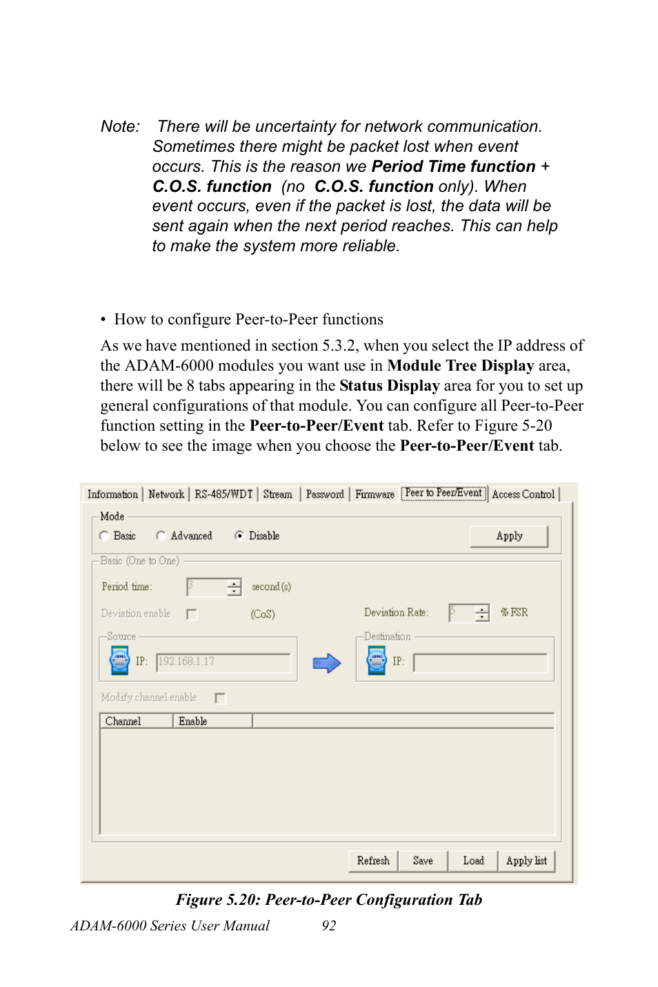 Figure 5.20: peer-to-peer configuration tab, Figure 5.20:peer-to-peer configuration tab | B&B Electronics ADAM-6066 - Manual User Manual | Page 102 / 272