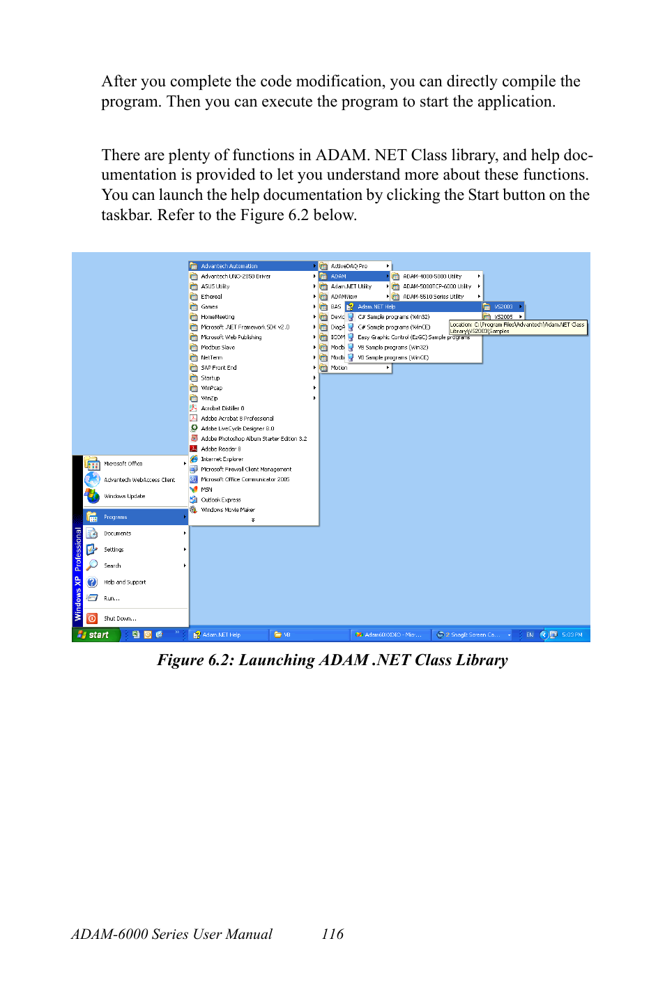 Figure 6.2: launching adam .net class library, Figure 6.2:launching adam .net class library | B&B Electronics ADAM-6066 - Manual User Manual | Page 126 / 272