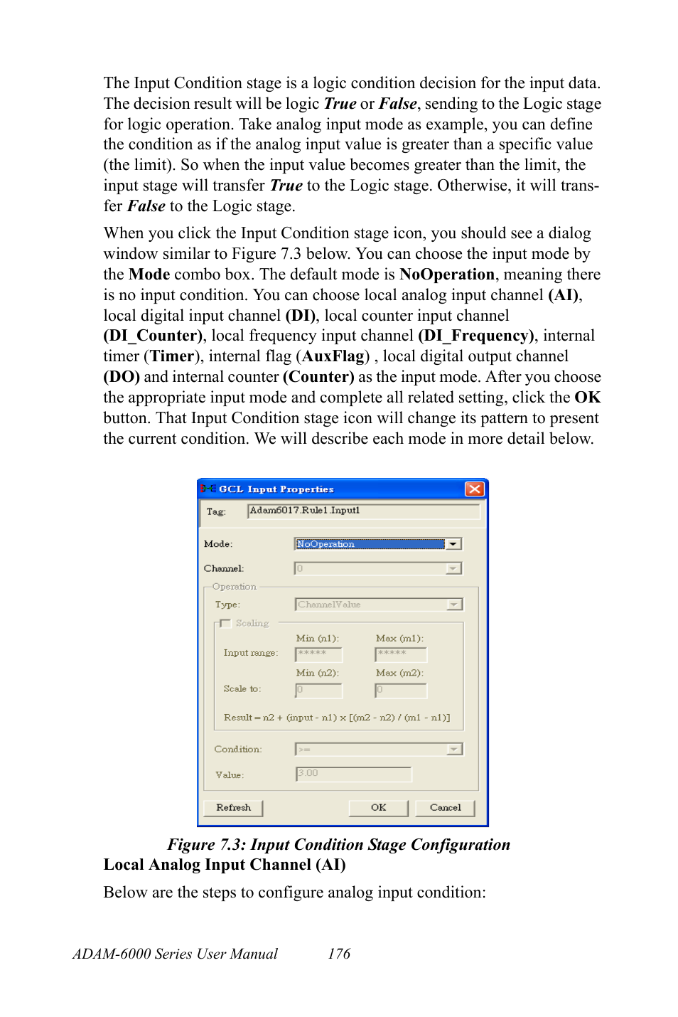 Figure 7.3: input condition stage configuration, Figure 7.3:input condition stage configuration | B&B Electronics ADAM-6066 - Manual User Manual | Page 186 / 272