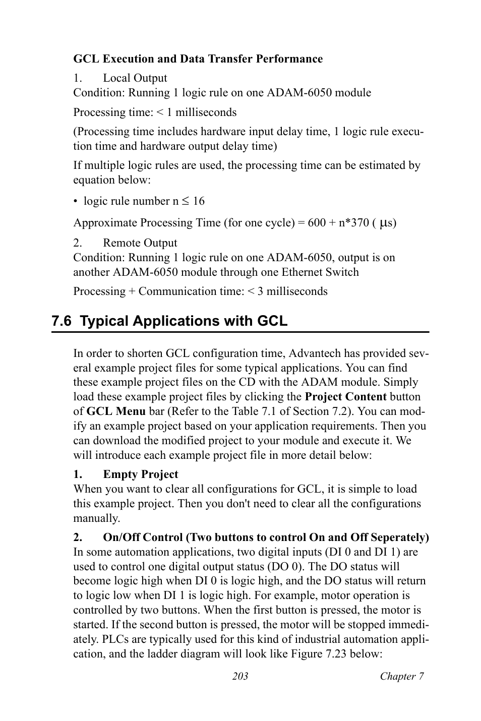 6 typical applications with gcl, Typical applications with gcl | B&B Electronics ADAM-6066 - Manual User Manual | Page 213 / 272