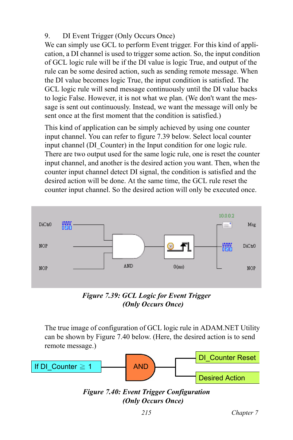 Figure 7.39: gcl logic for event trigger, Figure 7.40: event trigger configuration | B&B Electronics ADAM-6066 - Manual User Manual | Page 225 / 272