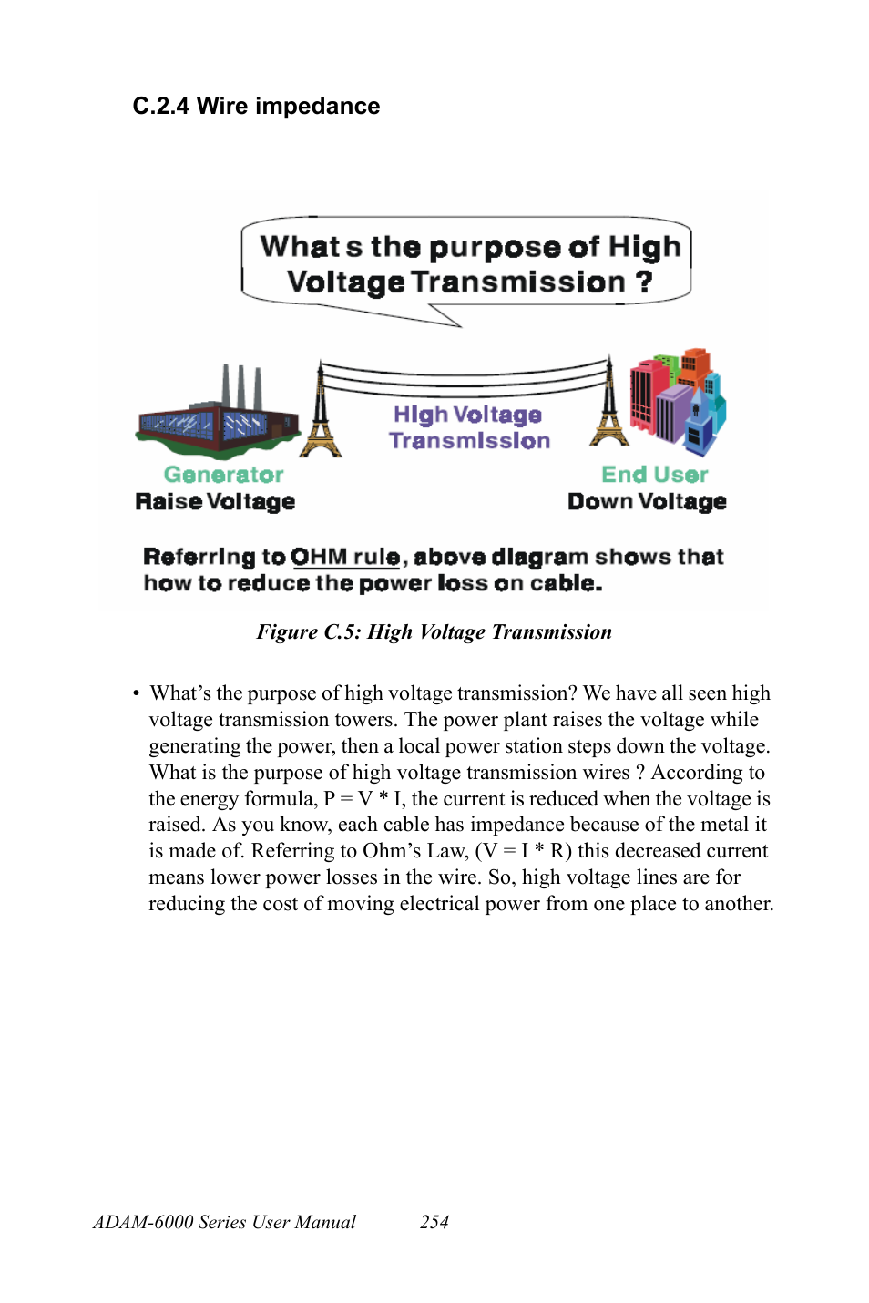 C.2.4 wire impedance, Figure c.5: high voltage transmission, Figure c.5:high voltage transmission | B&B Electronics ADAM-6066 - Manual User Manual | Page 264 / 272