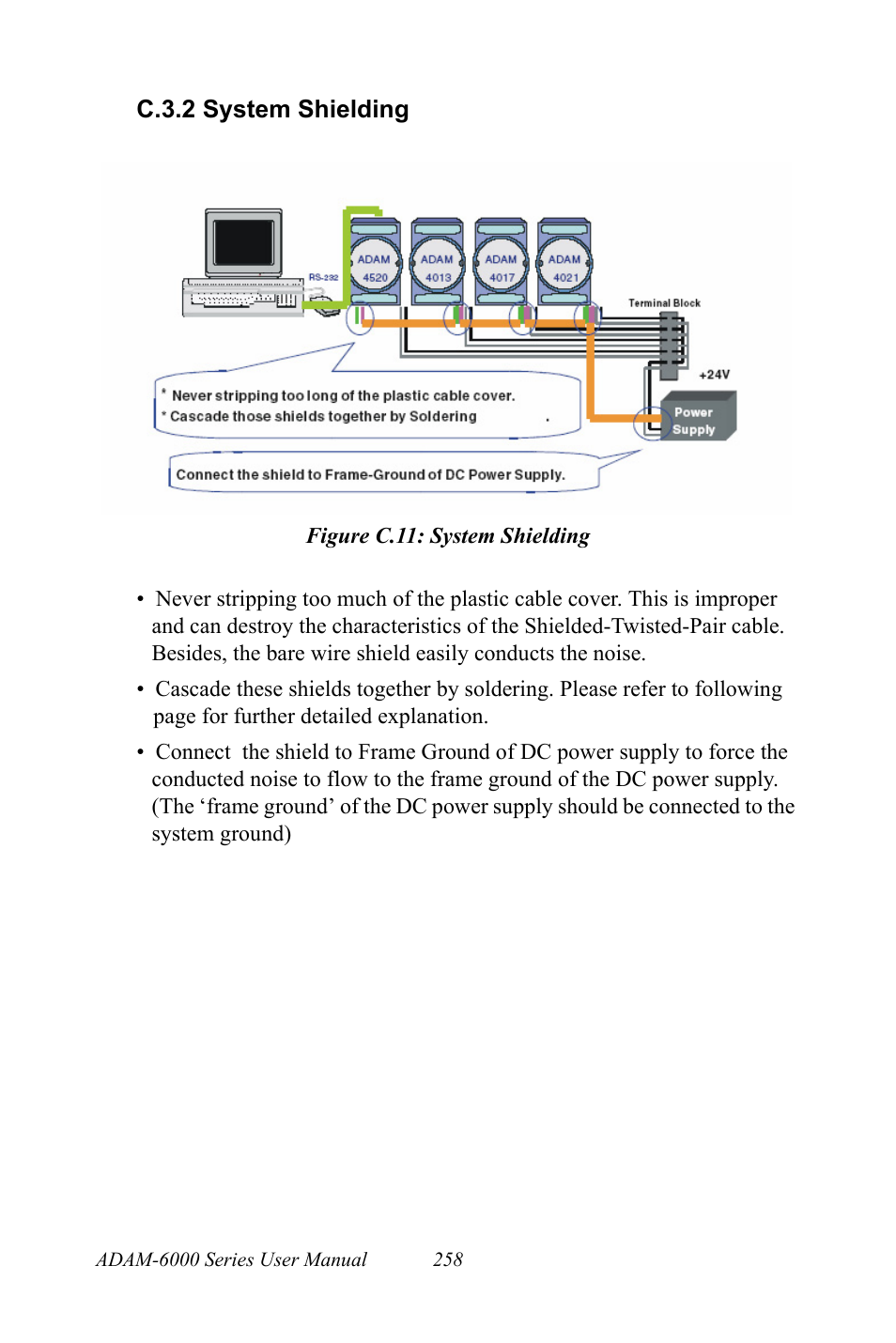 C.3.2 system shielding, Figure c.11: system shielding, Figure c.11:system shielding | B&B Electronics ADAM-6066 - Manual User Manual | Page 268 / 272