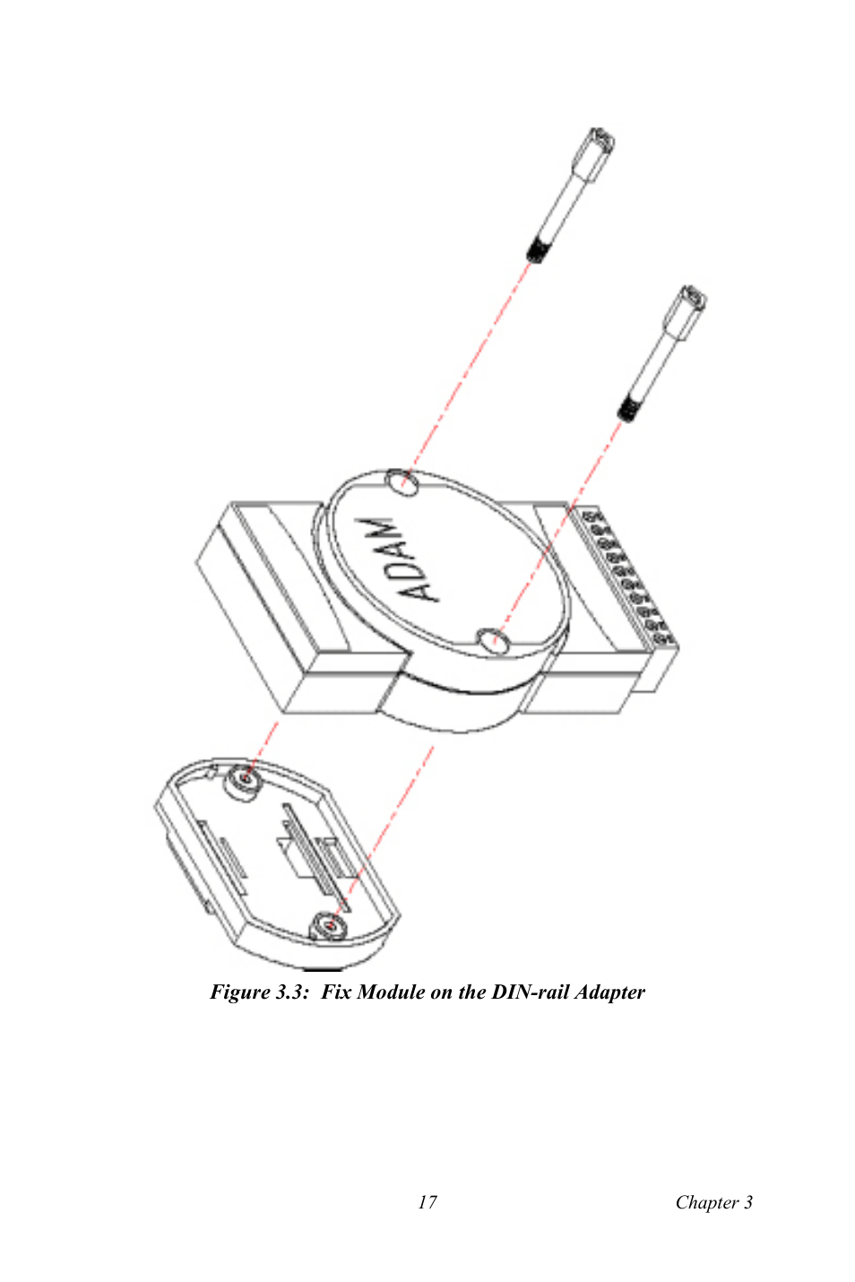 Figure 3.3: fix module on the din-rail adapter | B&B Electronics ADAM-6066 - Manual User Manual | Page 27 / 272