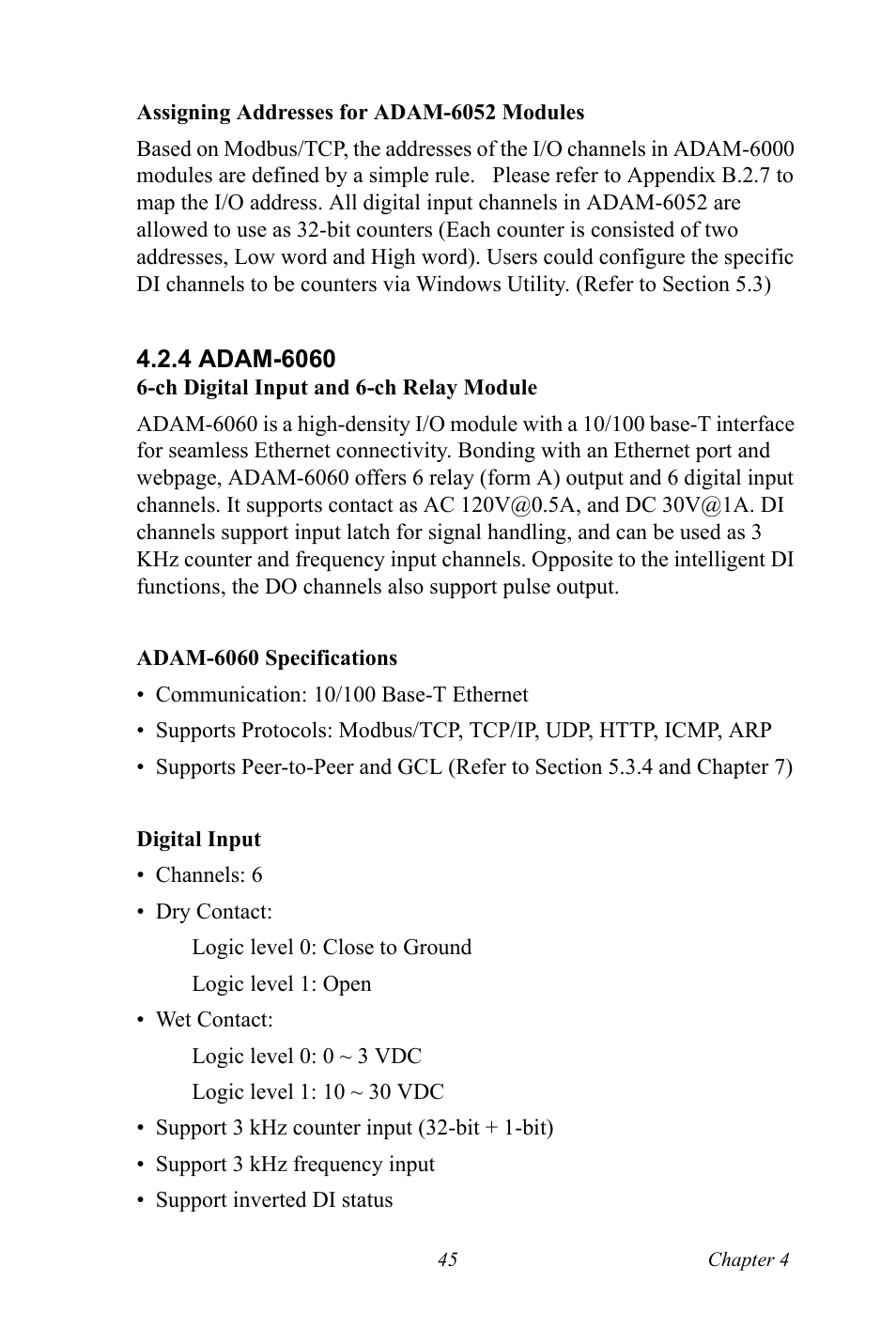 4 adam-6060, Adam-6060 | B&B Electronics ADAM-6066 - Manual User Manual | Page 55 / 272