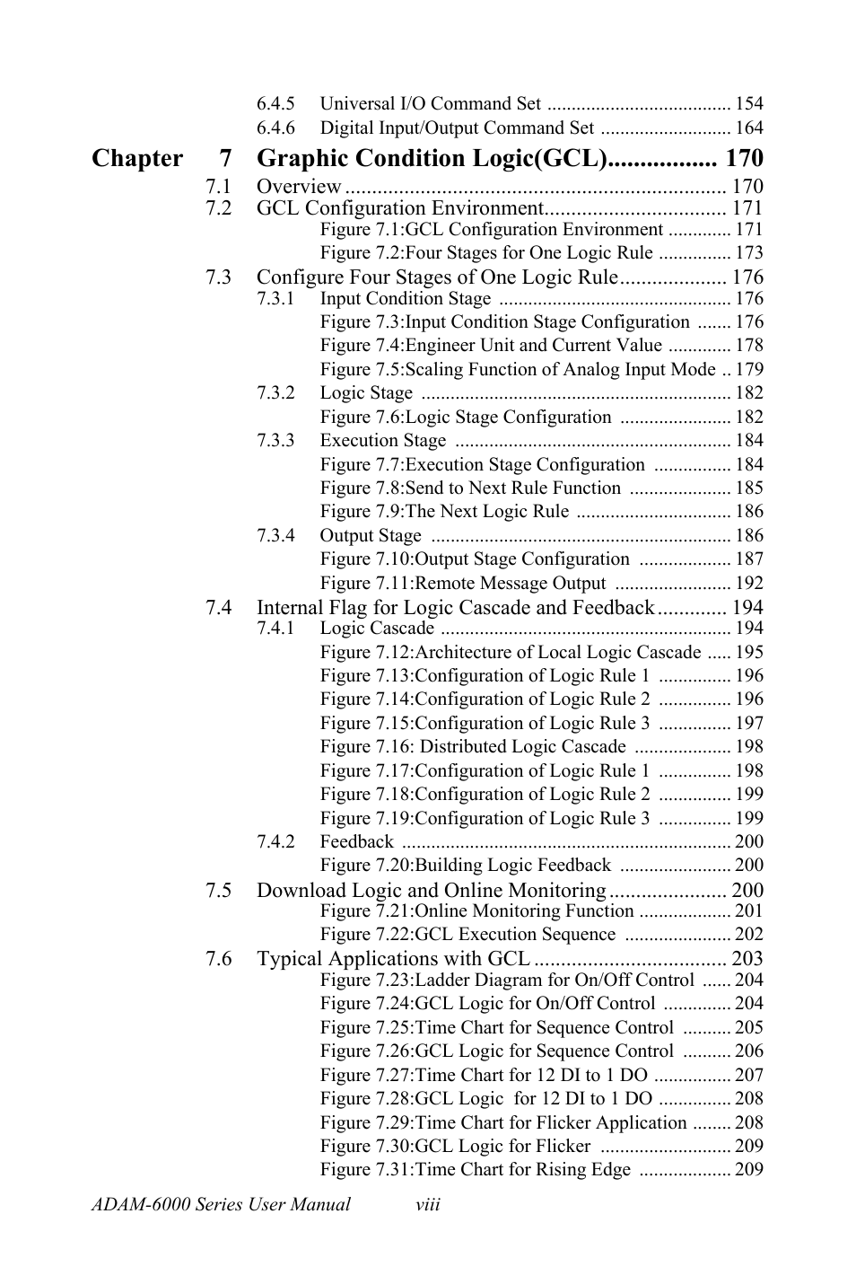 Chapter 7 graphic condition logic(gcl) | B&B Electronics ADAM-6066 - Manual User Manual | Page 8 / 272