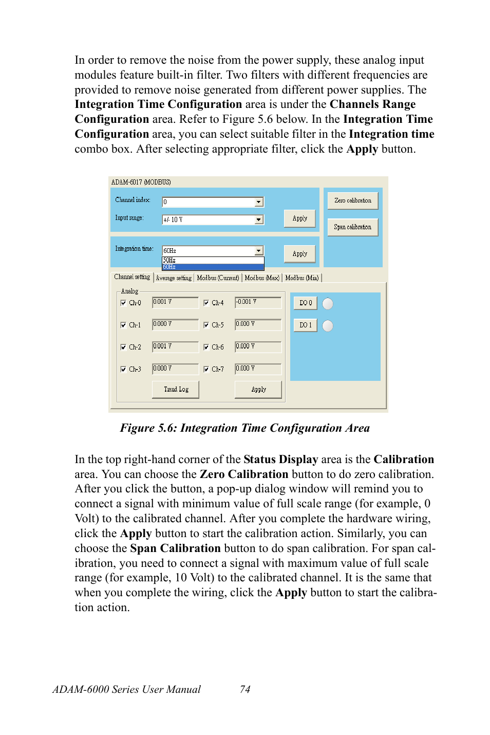 Figure 5.6: integration time configuration area, Figure 5.6:integration time configuration area | B&B Electronics ADAM-6066 - Manual User Manual | Page 84 / 272
