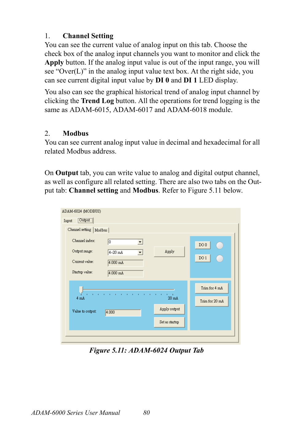 Figure 5.11: adam-6024 output tab, Figure 5.11:adam-6024 output tab | B&B Electronics ADAM-6066 - Manual User Manual | Page 90 / 272