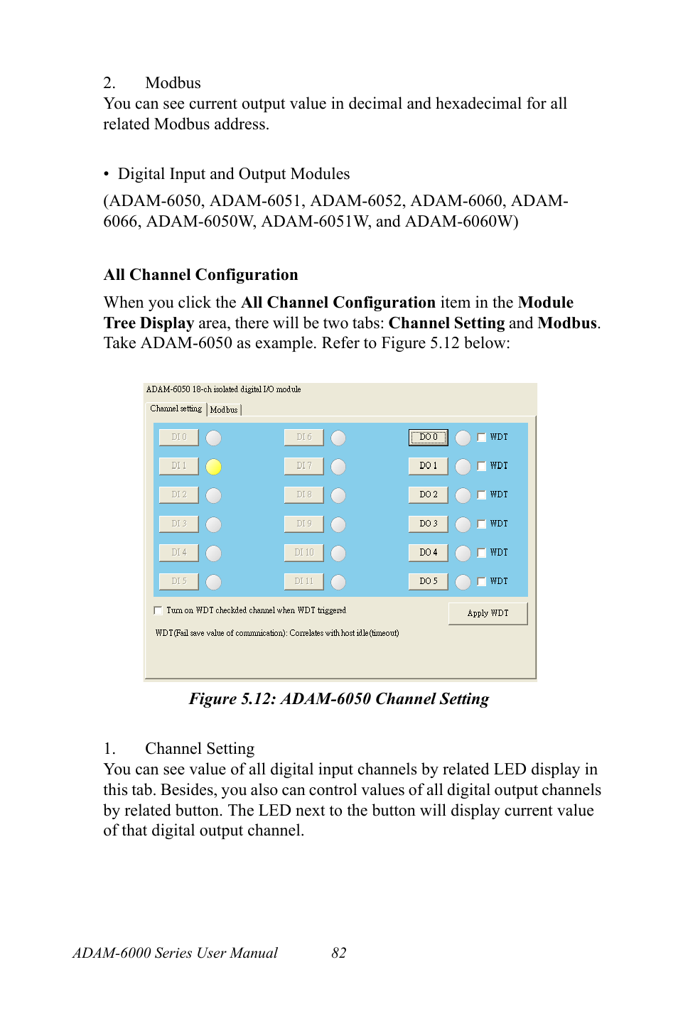 Figure 5.12: adam-6050 channel setting, Figure 5.12:adam-6050 channel setting | B&B Electronics ADAM-6066 - Manual User Manual | Page 92 / 272