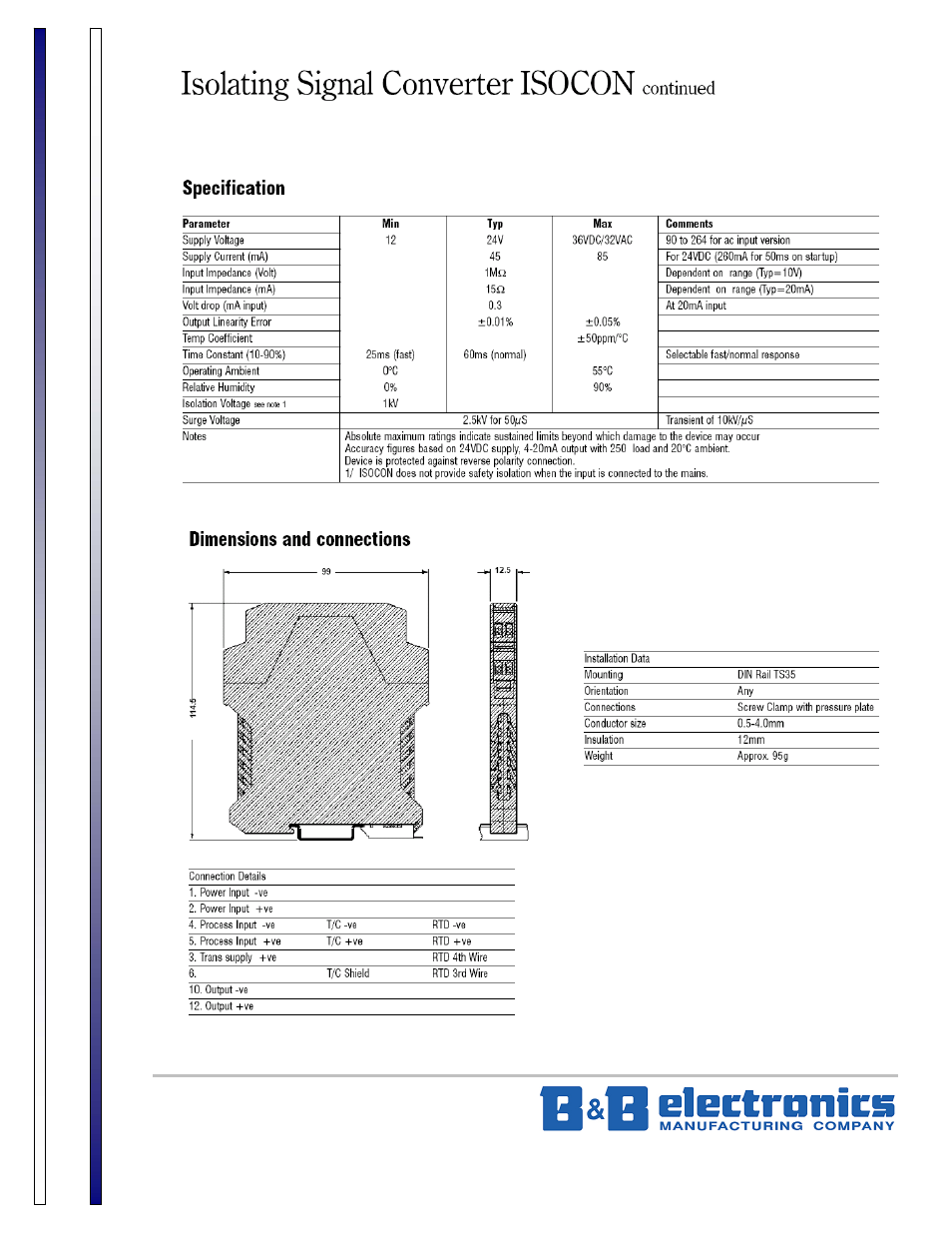 Product information b&b electronics | B&B Electronics ISOCON-6 - Datasheet User Manual | Page 2 / 2