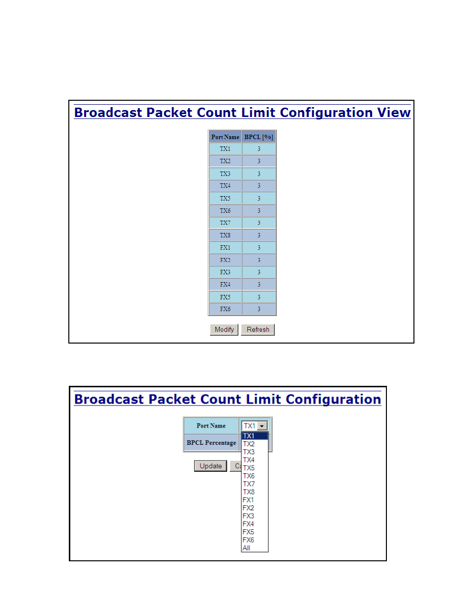 Bpcl – broadcast packet count limit configuration | B&B Electronics 714FX6-SC_ST - Manual User Manual | Page 102 / 154