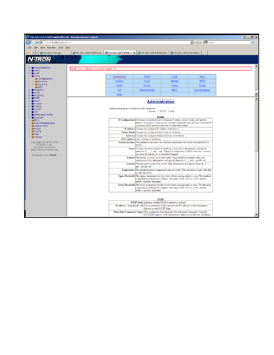 Help – administration | B&B Electronics 714FX6-SC_ST - Manual User Manual | Page 110 / 154