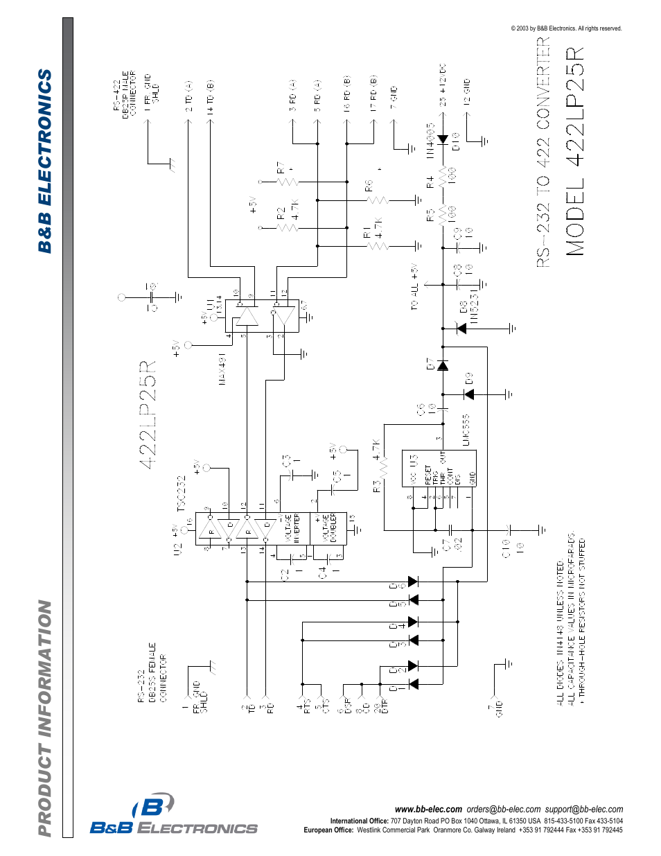 B&B Electronics 422LP25R - Datasheet User Manual | Page 2 / 2