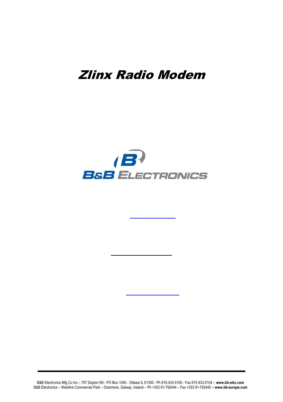 B&B Electronics ZP9D-115RM-LR - Manual User Manual | 54 pages