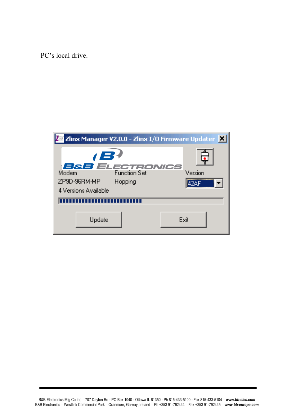 Irmware, Pdate, Firmware update | B&B Electronics ZP9D-115RM-LR - Manual User Manual | Page 18 / 54