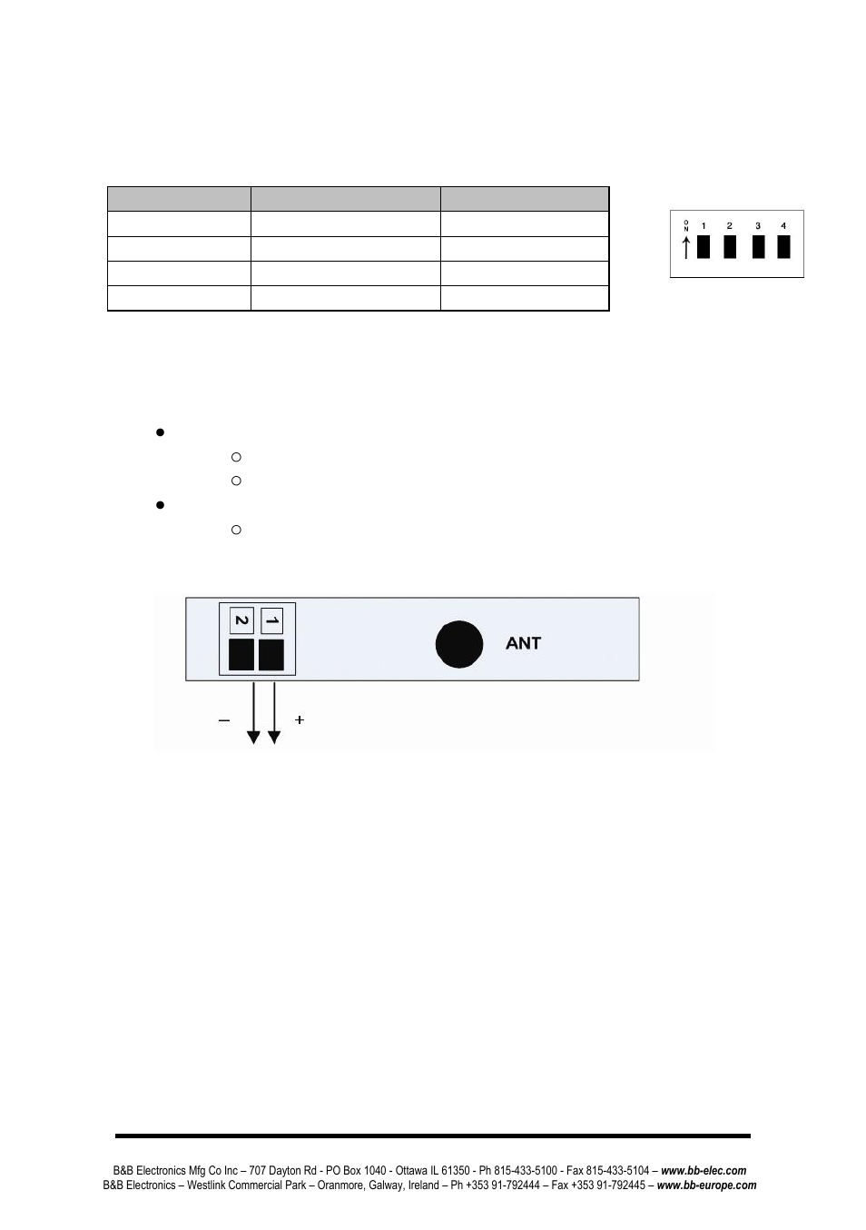 Hardware installation, Witch, Ettings | Ounting and, Ower, Dip switch settings, Mounting and power | B&B Electronics ZP9D-115RM-LR - Manual User Manual | Page 5 / 54