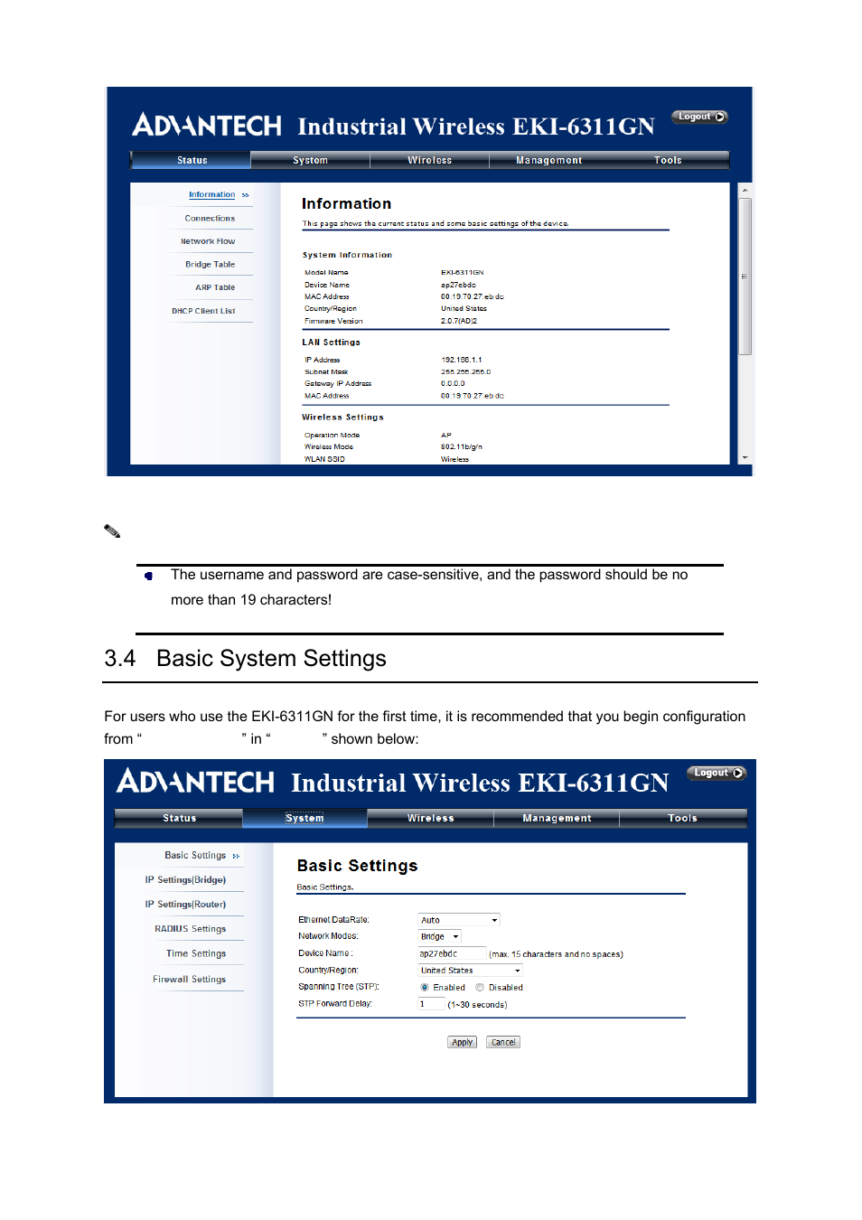 4 basic system settings | B&B Electronics EKI-6311GN-EU - Manual User Manual | Page 24 / 56