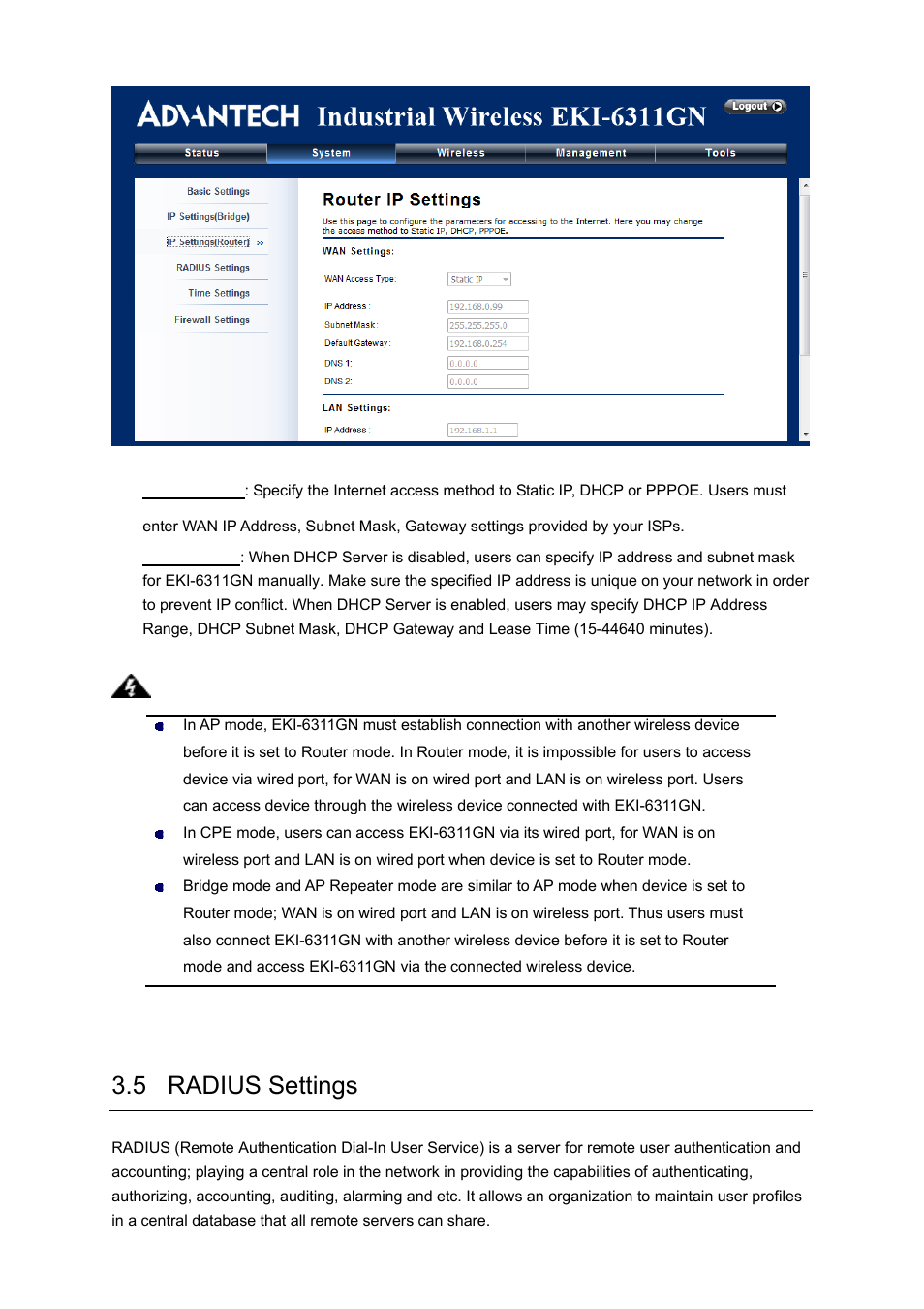 5 radius settings | B&B Electronics EKI-6311GN-EU - Manual User Manual | Page 26 / 56